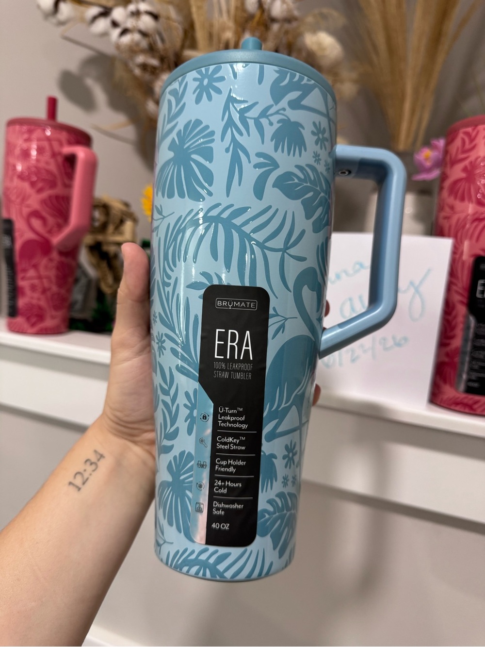 BrüMate ERA 40oz Leakproof Straw Tumbler - Light Blue Tropical Corcovado mist